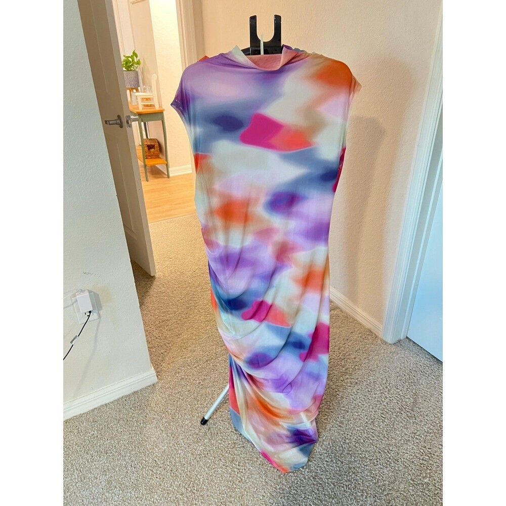 Anthropologie The Maya Ruched Cowl Neck Mesh Midi Dress Women’s Size 2X - Picture 7 of 12